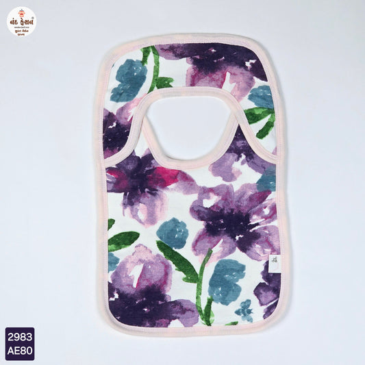 Burt's Bees Baby bib with a watercolor floral design