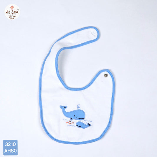 Blue Border With Dolphine Baby Bibs