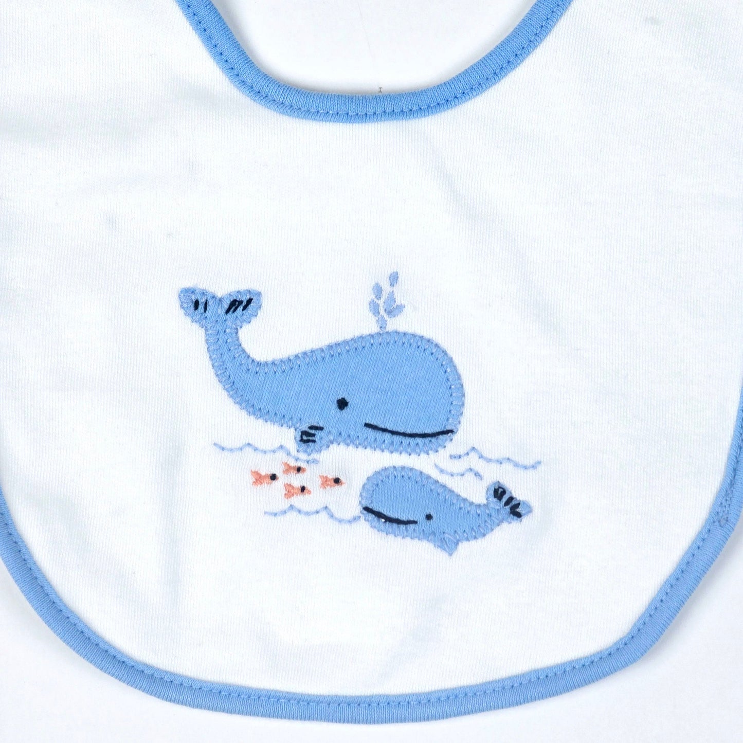 Blue Border With Dolphine Baby Bibs