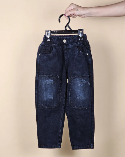 Boys Baggy Jeans Patched With Color