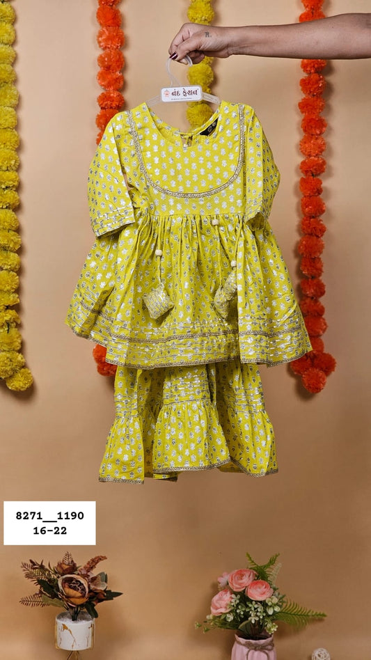 Mehndi Yellow Sharara Pair