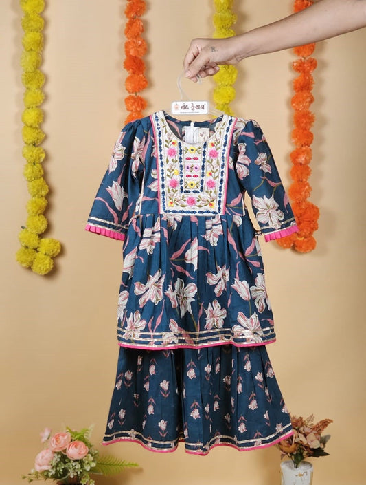 Blue Sharara Pair